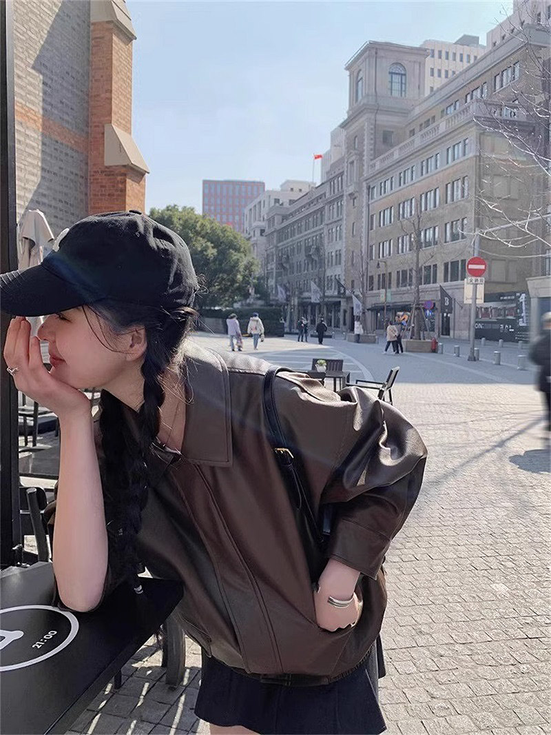 レザー調カラーゴムヘムジャンパー | 詳細画像10