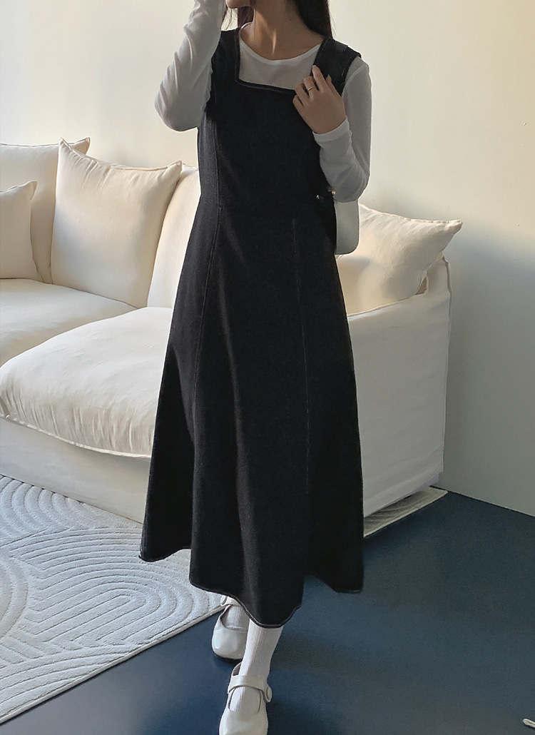 ステッチデニムビスチェワンピース&デニムジャケットSET | レディース