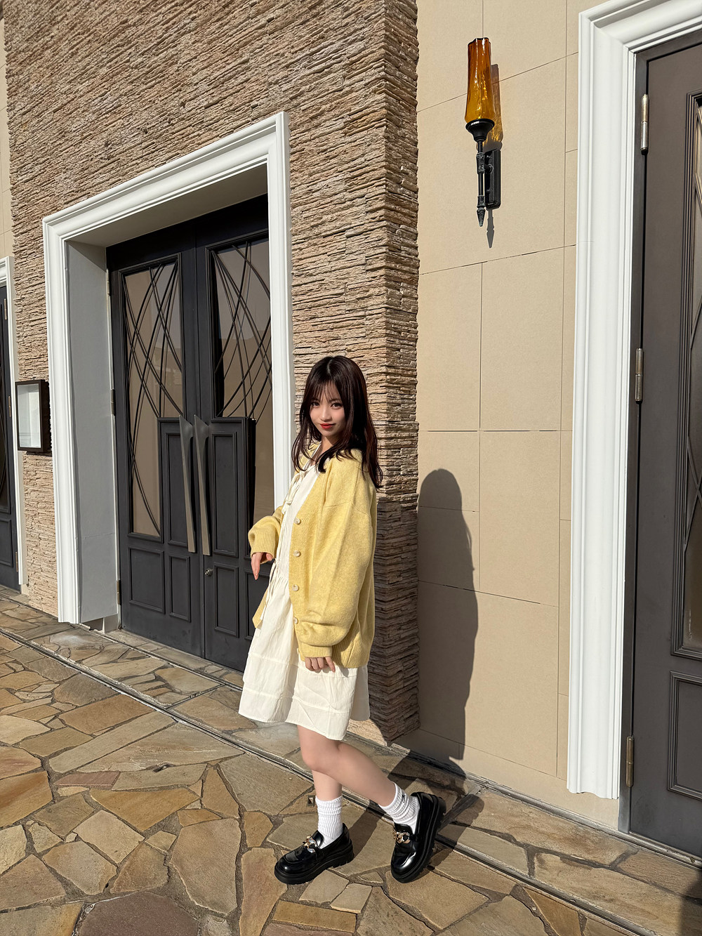 ウール混Vネックルーズカーディガン | 詳細画像7