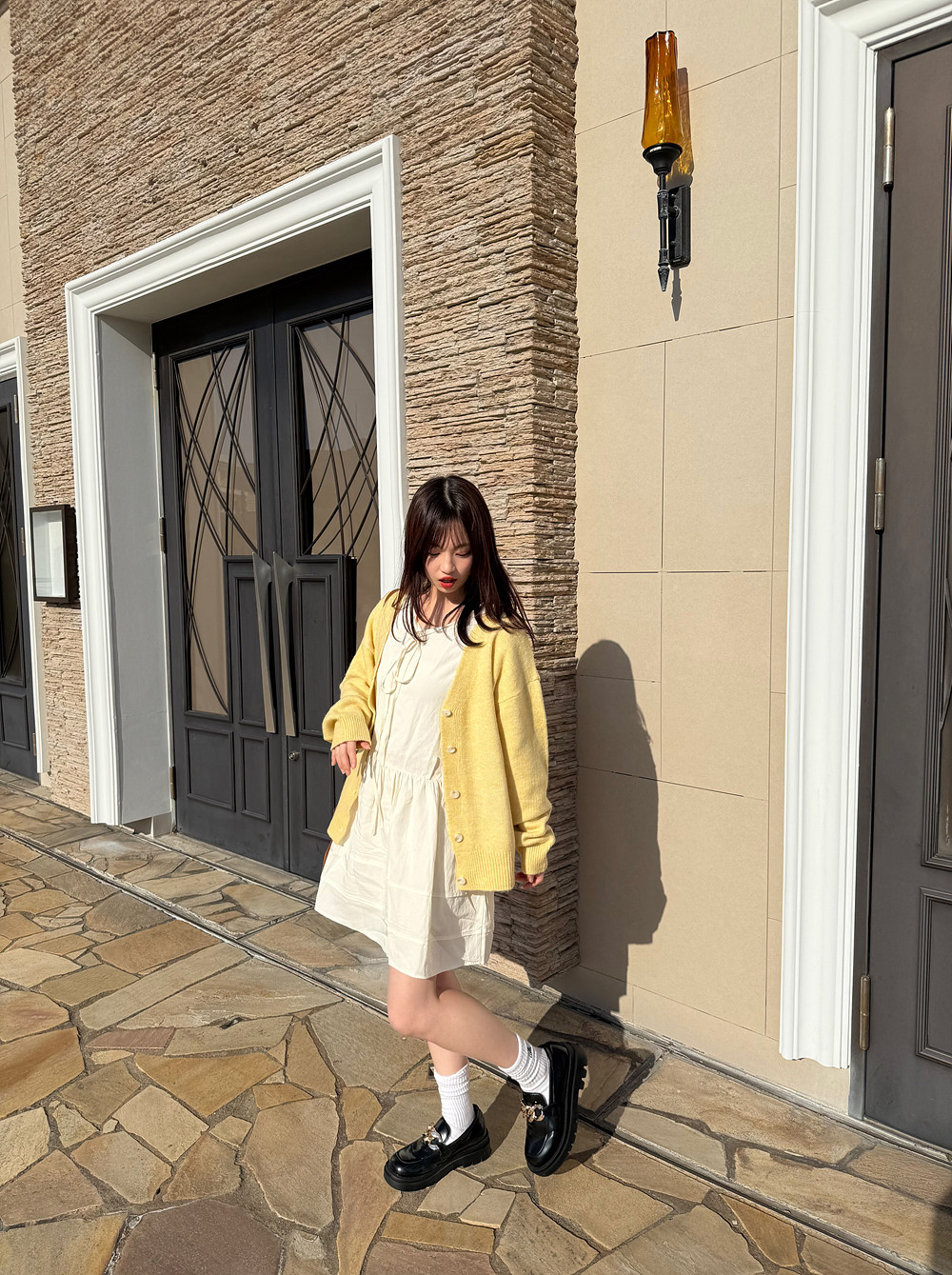 ウール混Vネックルーズカーディガン | 詳細画像8