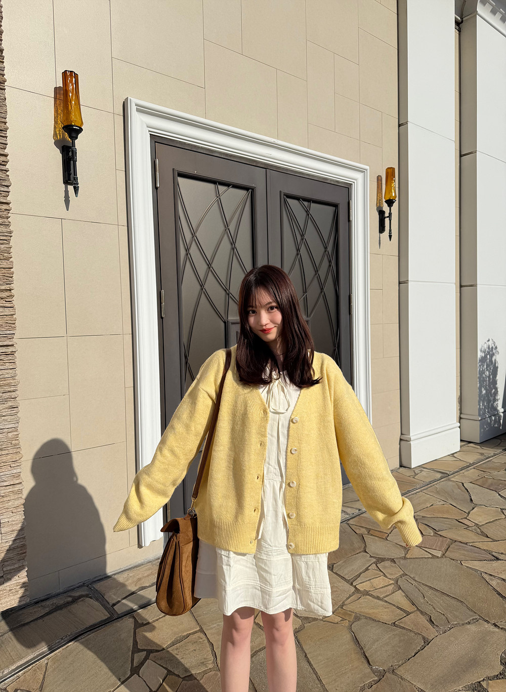 ウール混Vネックルーズカーディガン | 詳細画像10