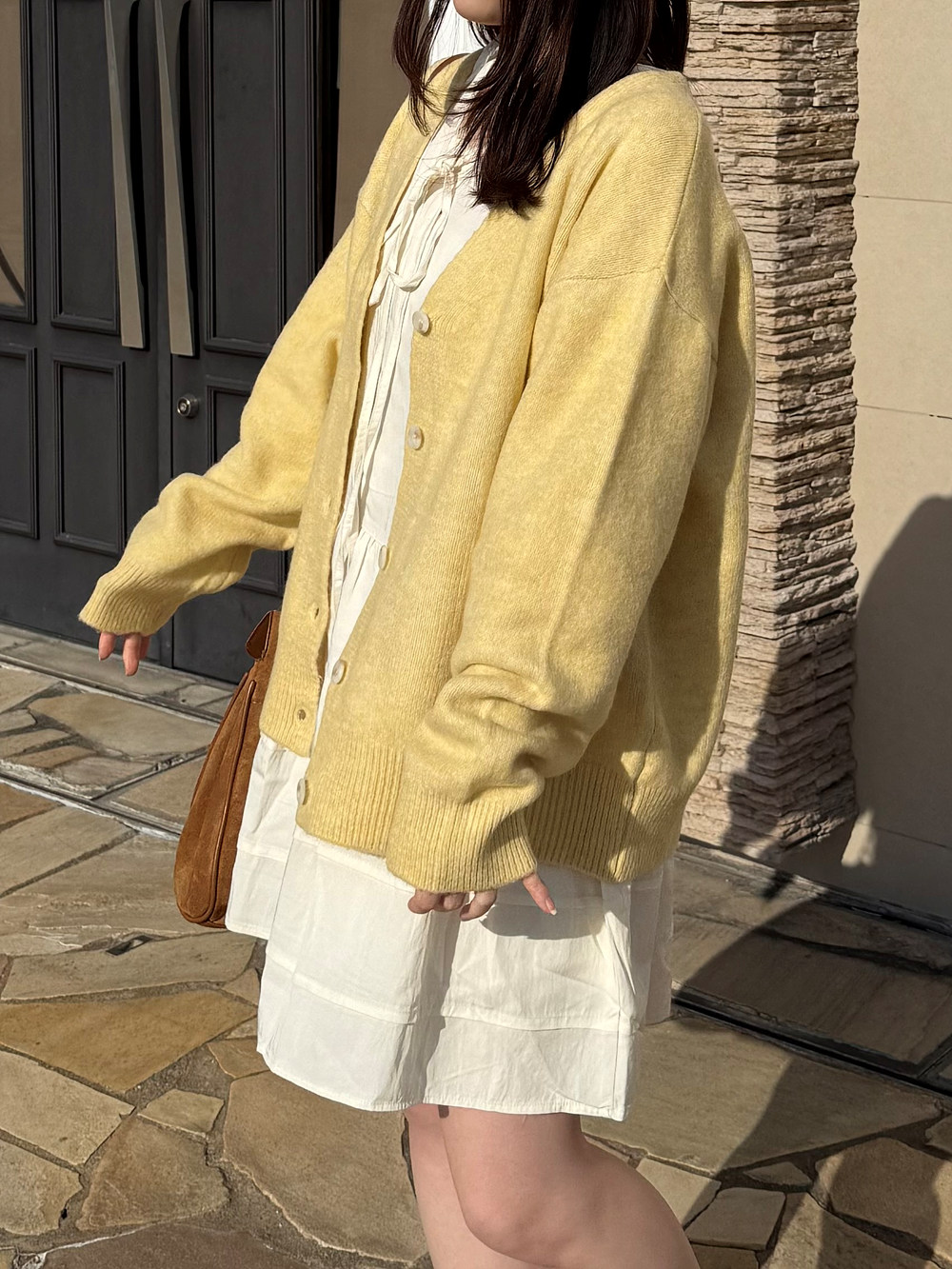 ウール混Vネックルーズカーディガン | 詳細画像11