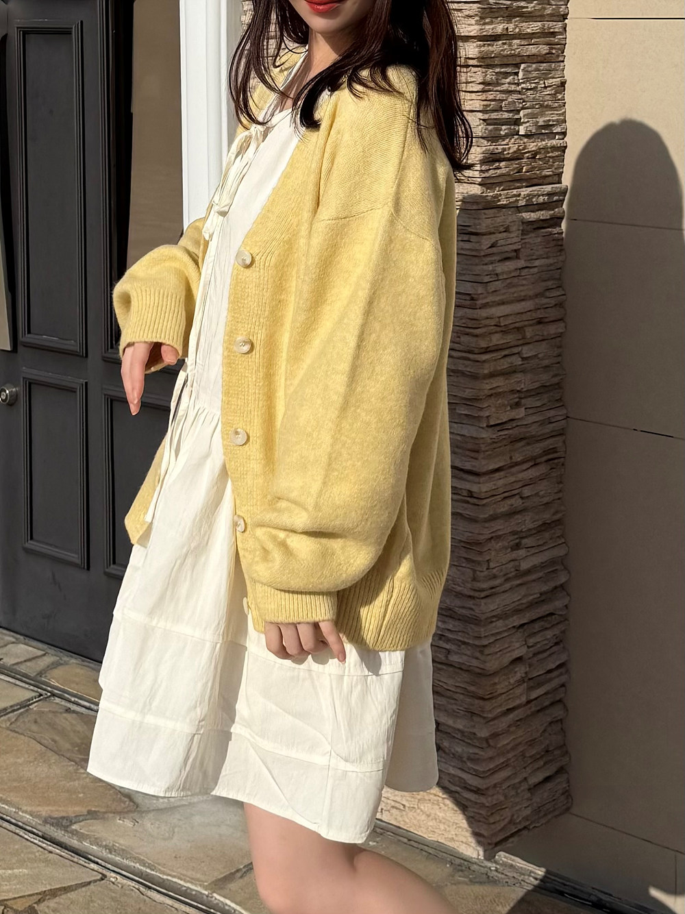 ウール混Vネックルーズカーディガン | 詳細画像13