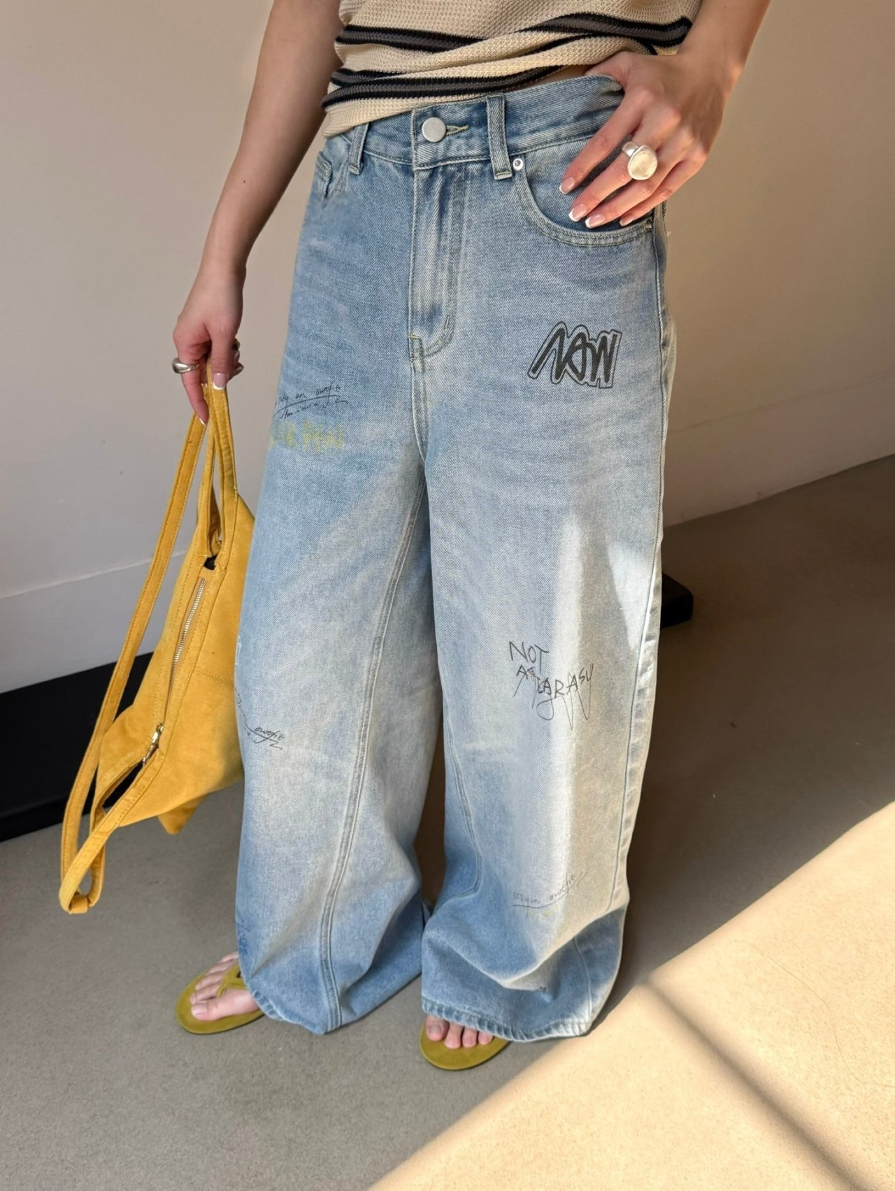 ドローイングダメージワイドデニムパンツ | 詳細画像3