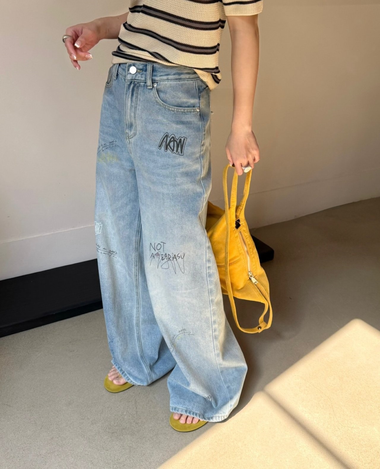 ドローイングダメージワイドデニムパンツ | 詳細画像4
