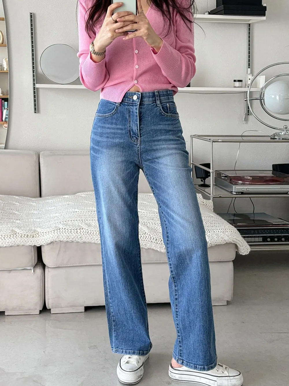 シークレットゴムストレートデニムパンツ | 詳細画像1