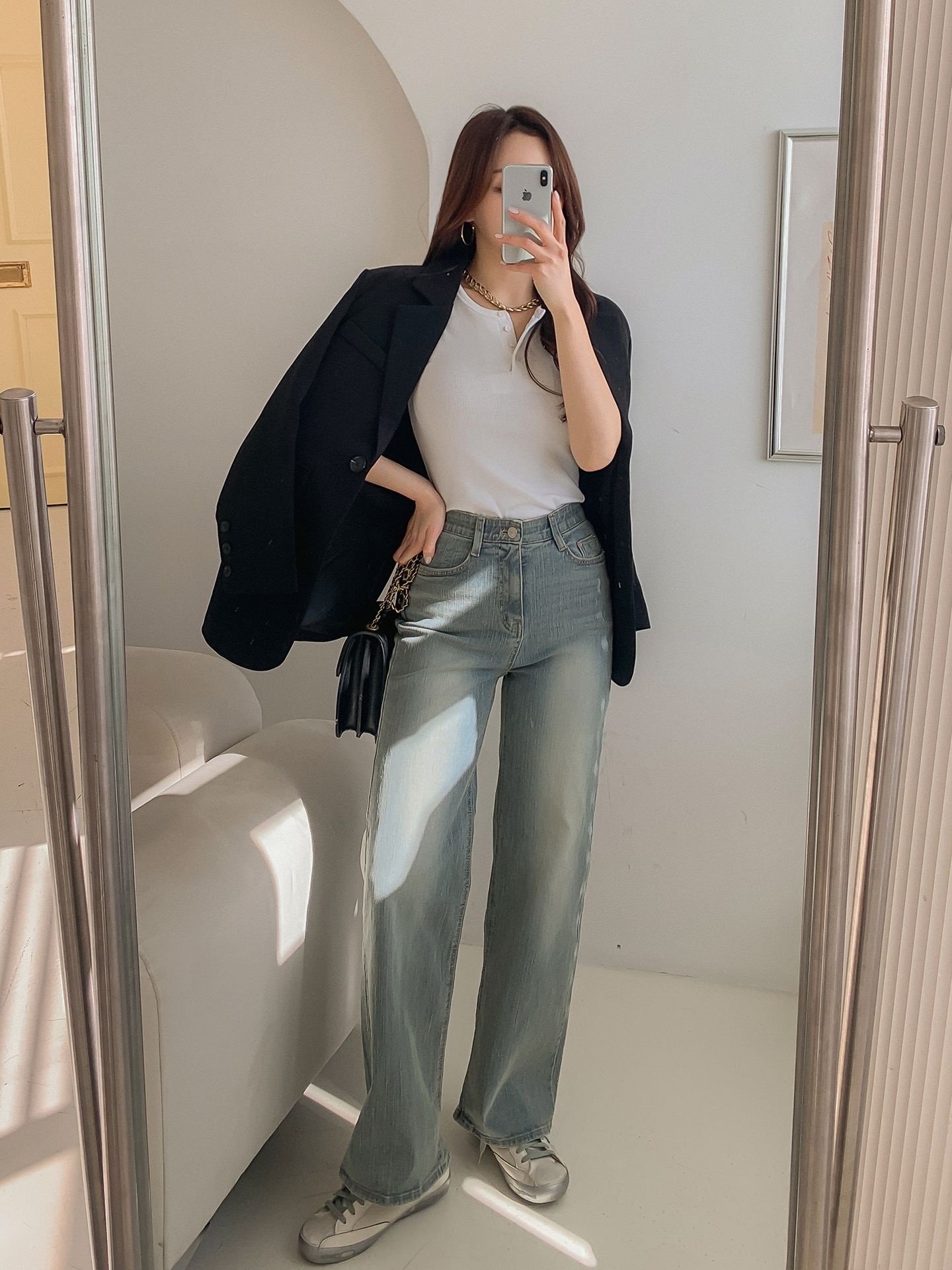 ストレートシークレットゴムデニムパンツ | 詳細画像3