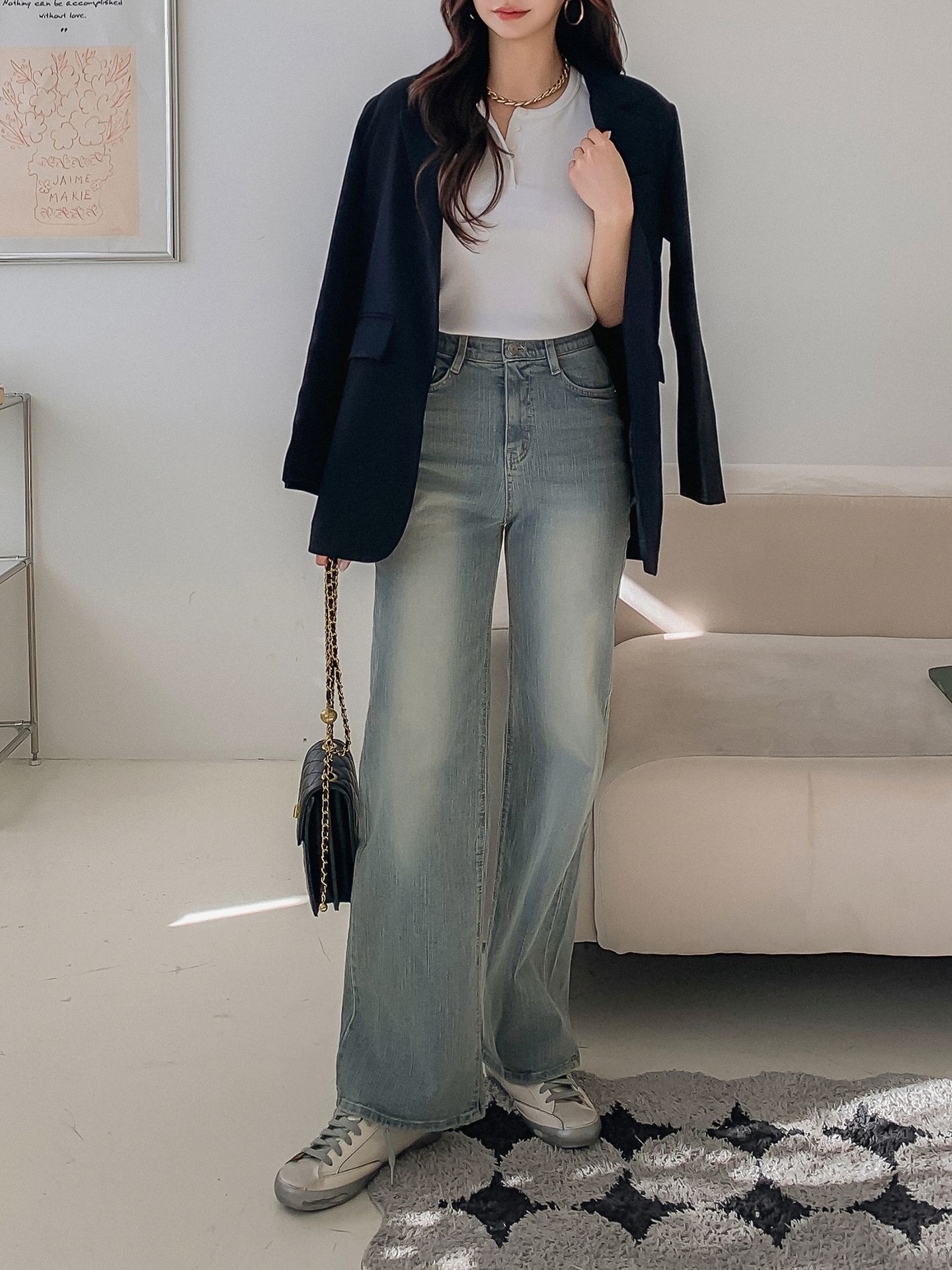 ストレートシークレットゴムデニムパンツ | 詳細画像7