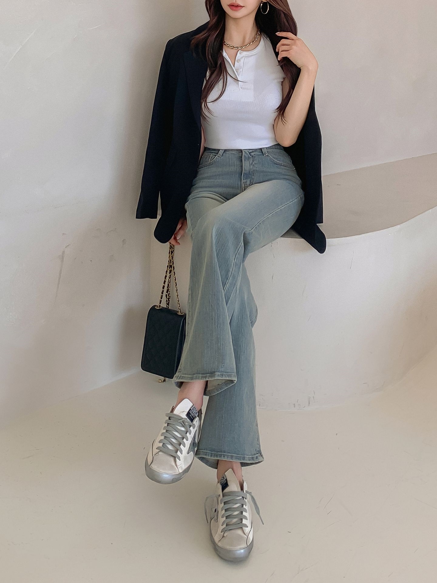 ストレートシークレットゴムデニムパンツ | 詳細画像8