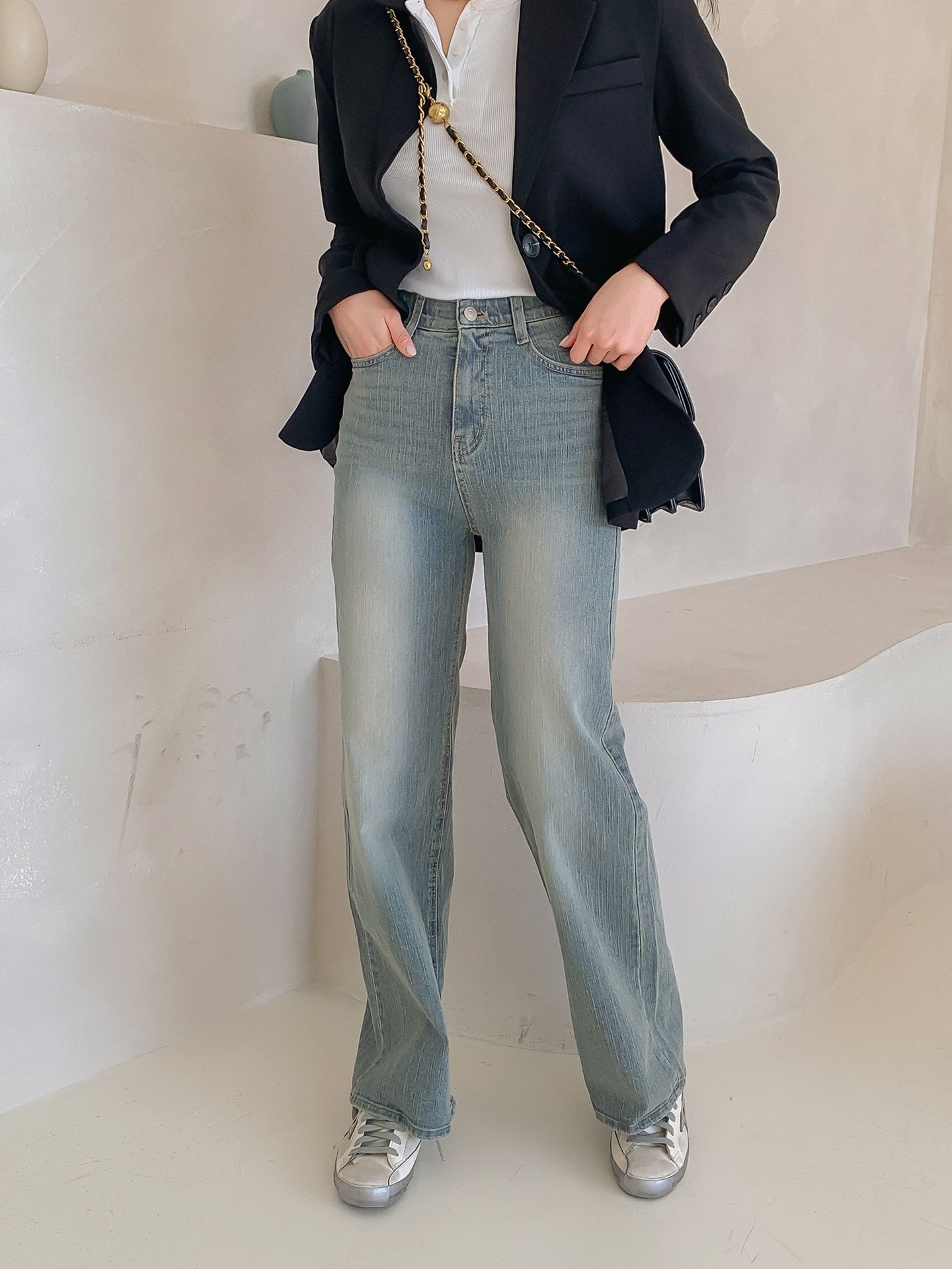 ストレートシークレットゴムデニムパンツ | 詳細画像9