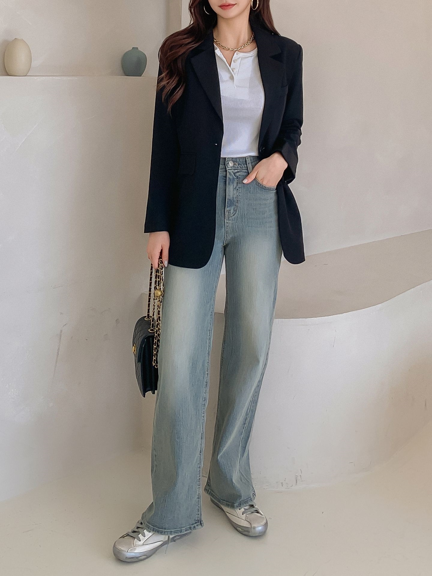 ストレートシークレットゴムデニムパンツ | 詳細画像12