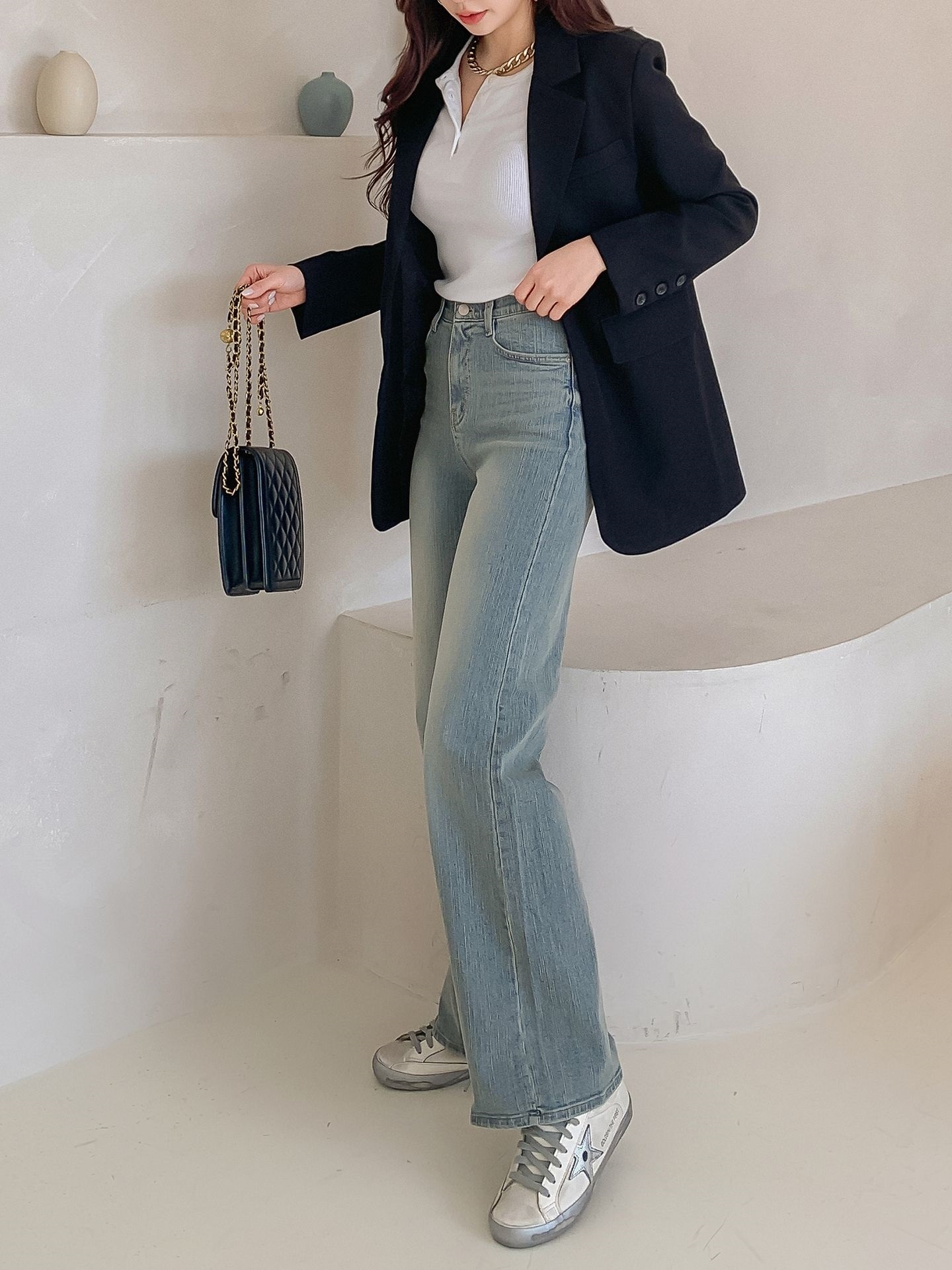 ストレートシークレットゴムデニムパンツ | 詳細画像13