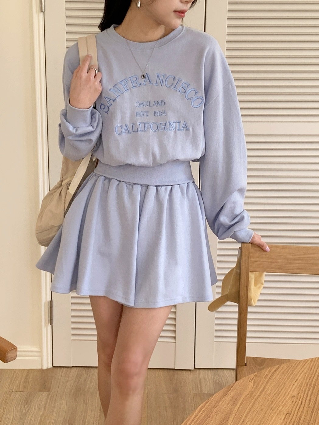 SANFRANCISCO刺繍スウェット&フレアショートパンツSET | 詳細画像4