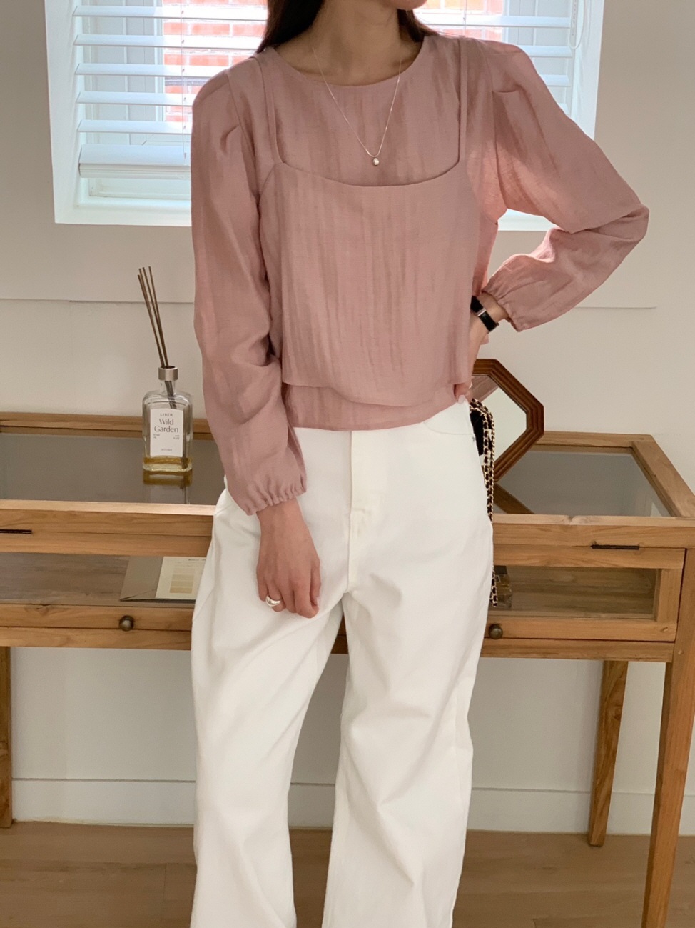 リネン混ビスチェ&パフブラウスSET | 詳細画像7