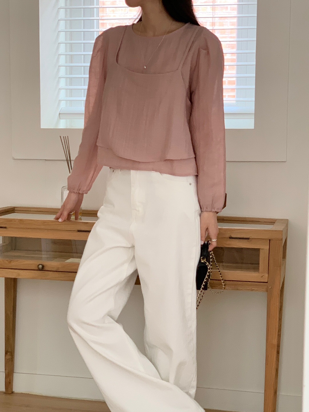 リネン混ビスチェ&パフブラウスSET | 詳細画像8