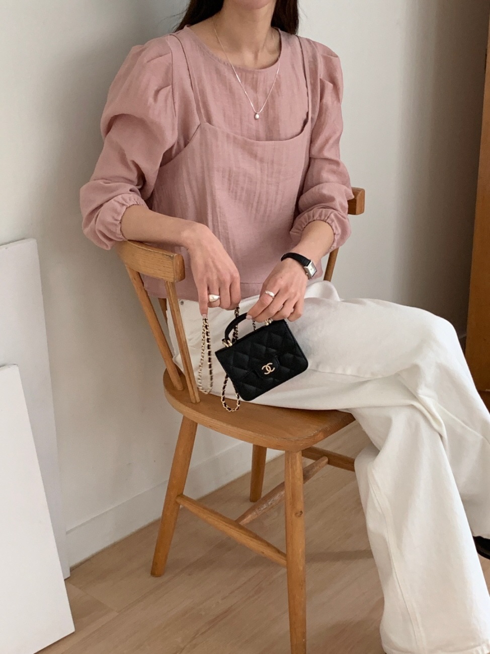 リネン混ビスチェ&パフブラウスSET | 詳細画像10