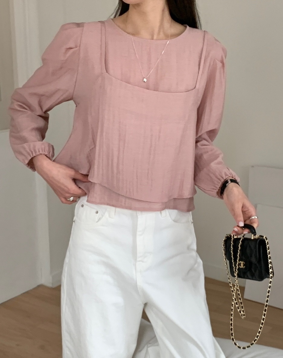 リネン混ビスチェ&パフブラウスSET | 詳細画像12