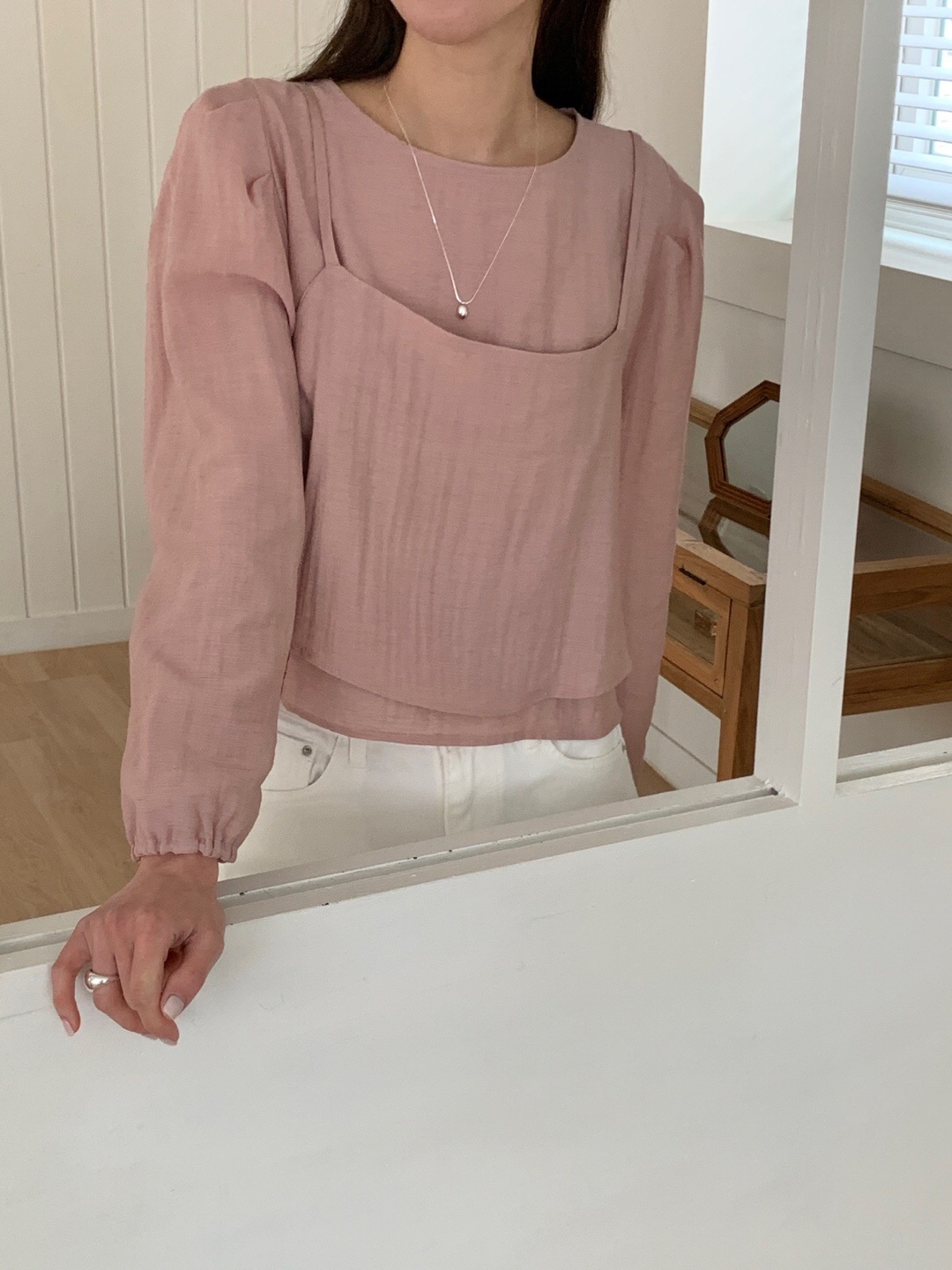 リネン混ビスチェ&パフブラウスSET | 詳細画像13