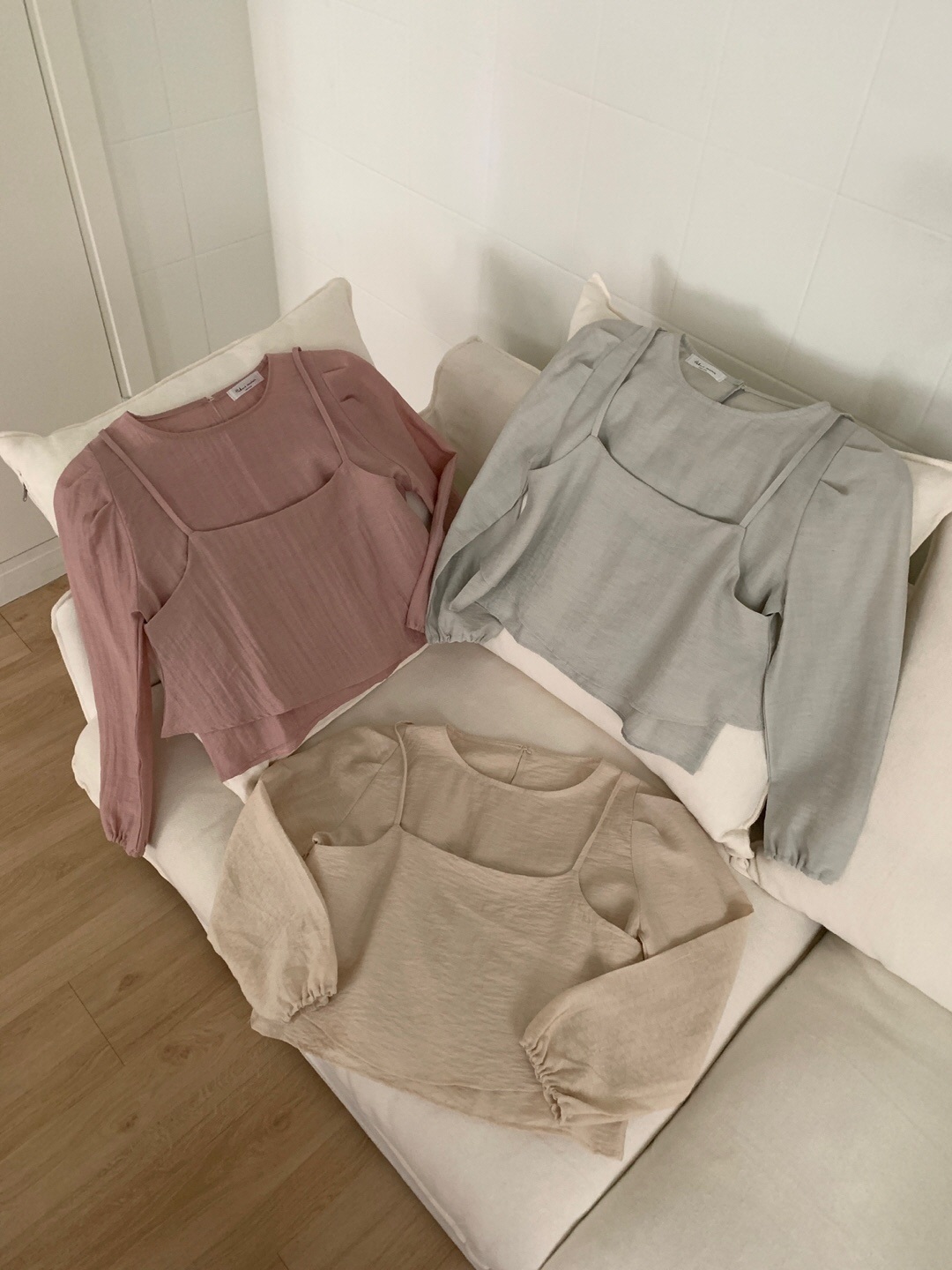 リネン混ビスチェ&パフブラウスSET | 詳細画像14