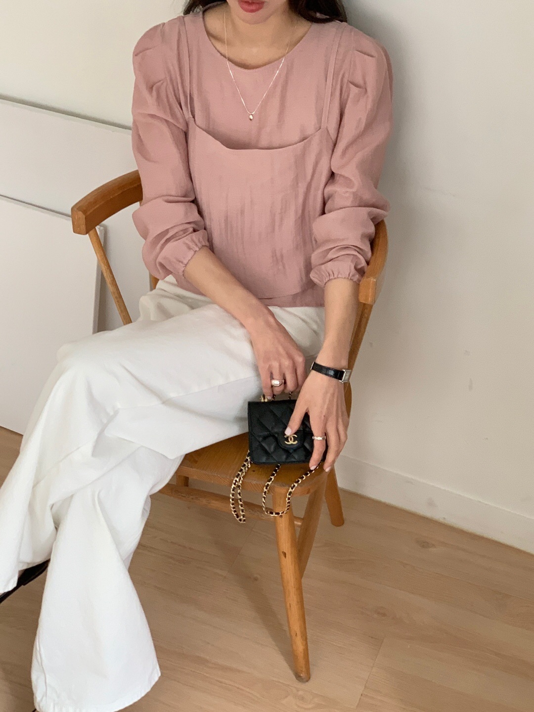 リネン混ビスチェ&パフブラウスSET | 詳細画像15