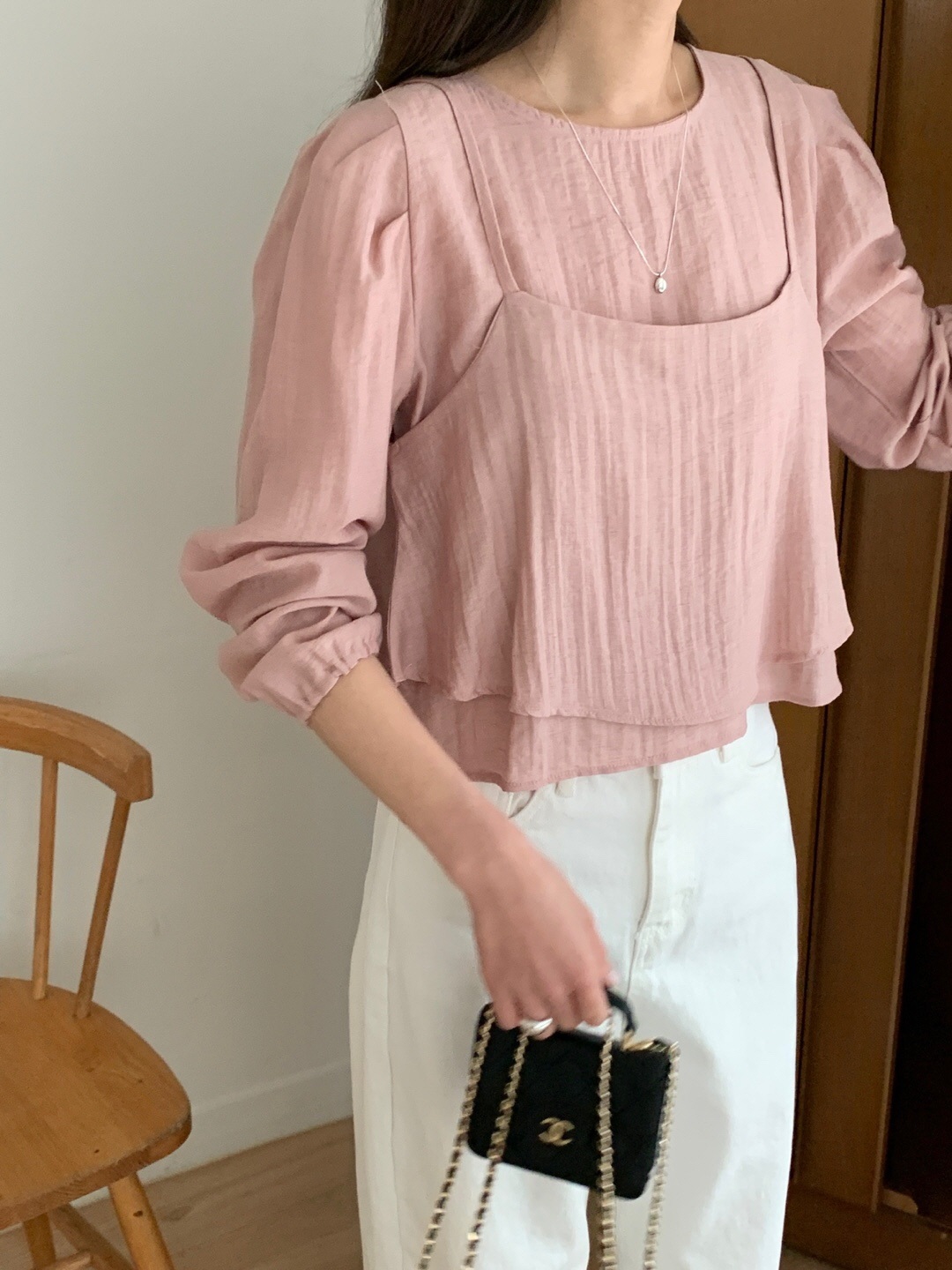 リネン混ビスチェ&パフブラウスSET | 詳細画像19