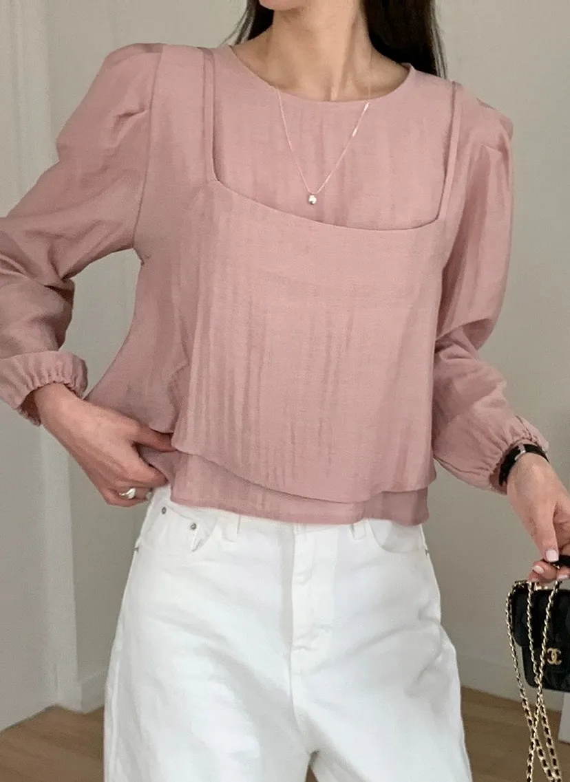 リネン混ビスチェ&パフブラウスSET | 詳細画像1