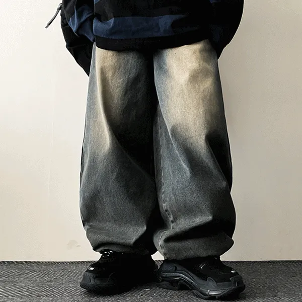 2TYPEウォッシュバルーンワイドデニムパンツ | hijjoo | 詳細画像1