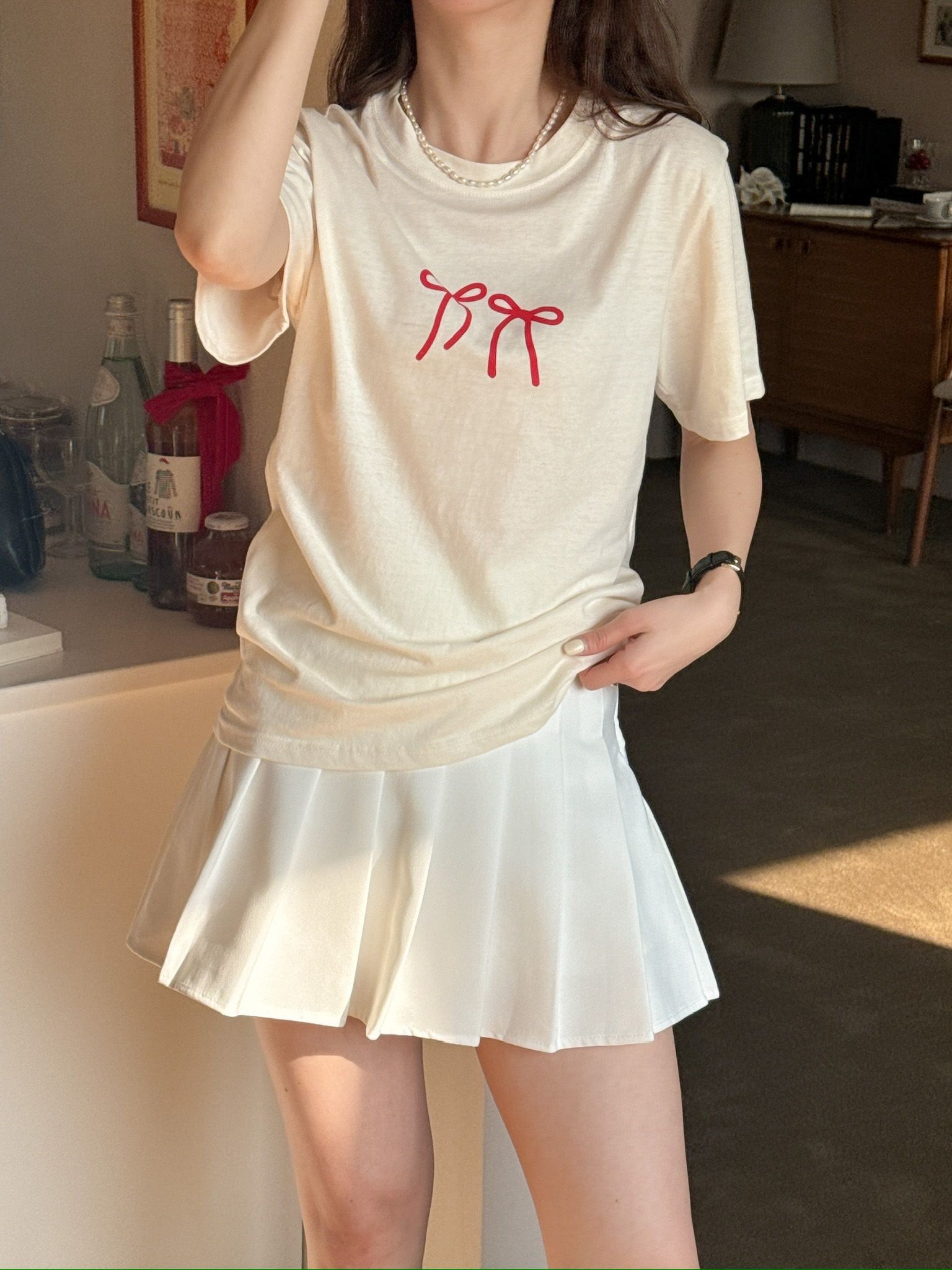 ダブルリボンプリント半袖Tシャツ | 詳細画像7