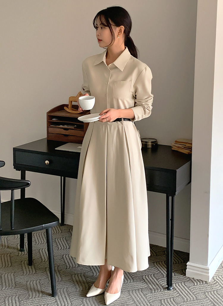 【タグ付き】ダイアグラム　アンスリウムシャツワンピース　シャツ　プリーツ　ベルト タグ付き】ダイアグラム アンスリウムシャツワンピース シャツ