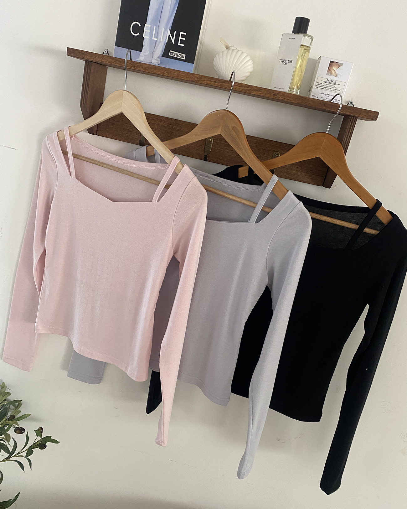 2WAYストラップダイヤネックTシャツ | 詳細画像7