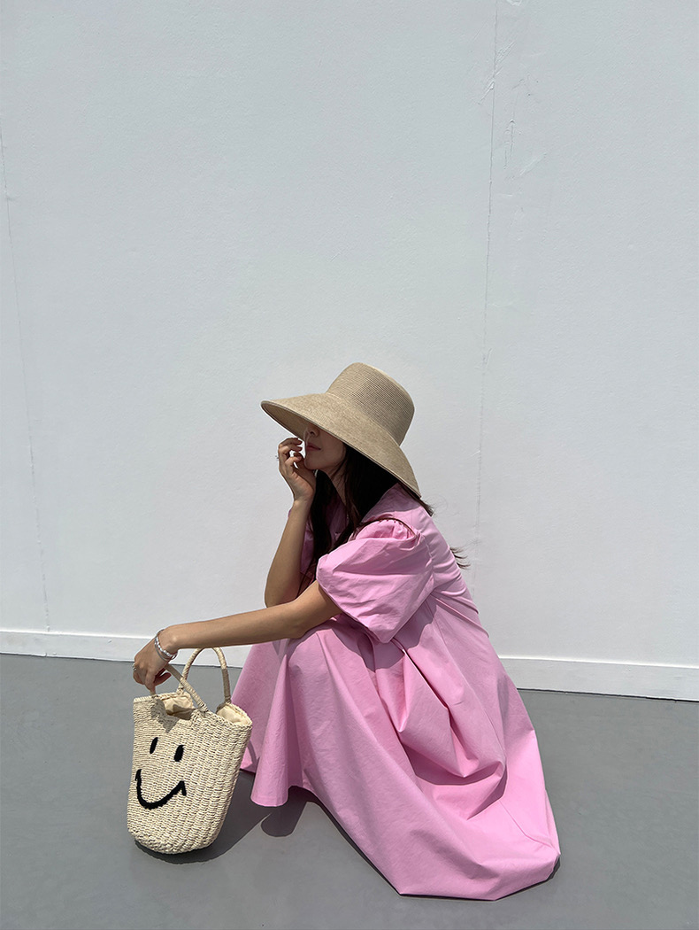 バルーン半袖Aラインロングワンピース | 詳細画像3