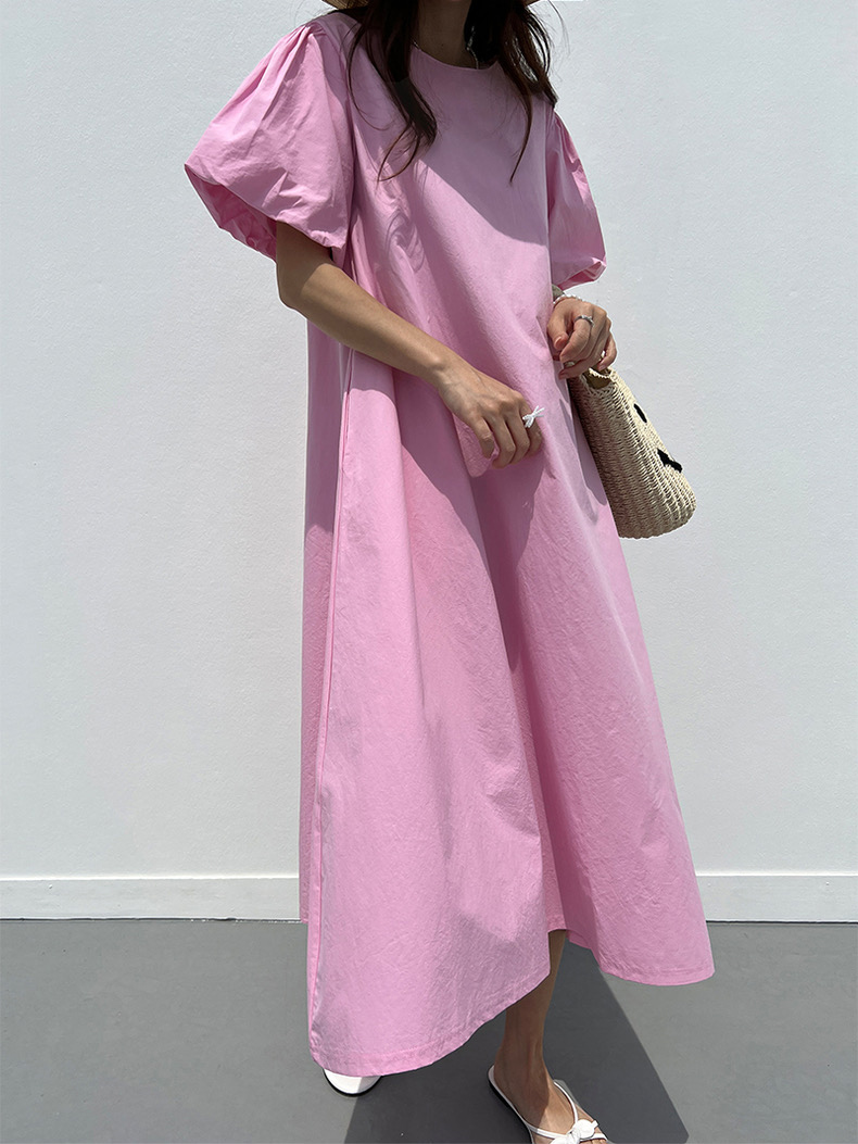 バルーン半袖Aラインロングワンピース | 詳細画像4