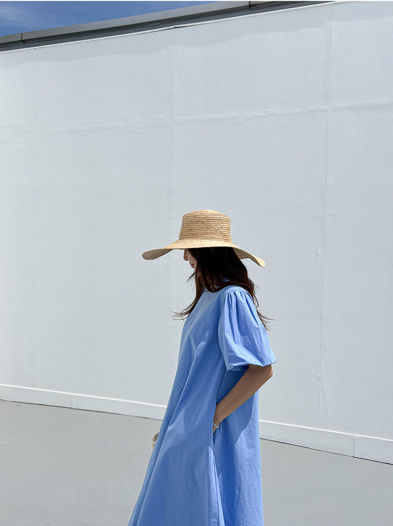 バルーン半袖Aラインロングワンピース | 詳細画像6