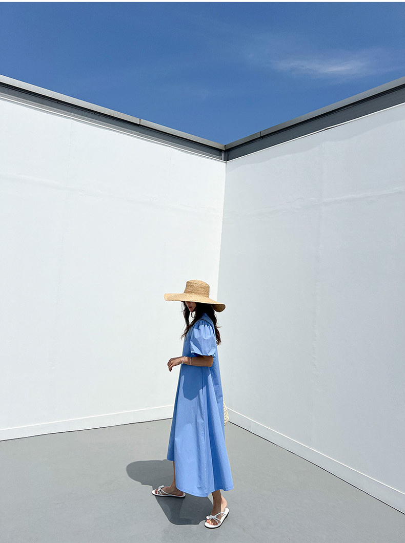 バルーン半袖Aラインロングワンピース | 詳細画像7