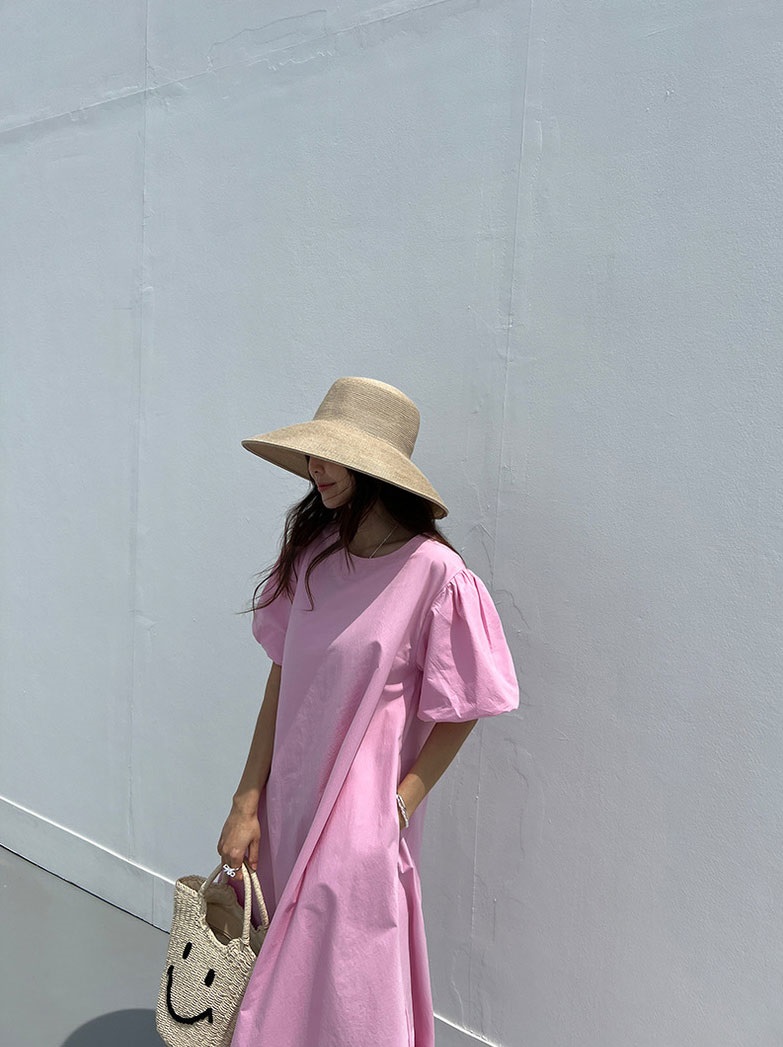 バルーン半袖Aラインロングワンピース | 詳細画像15