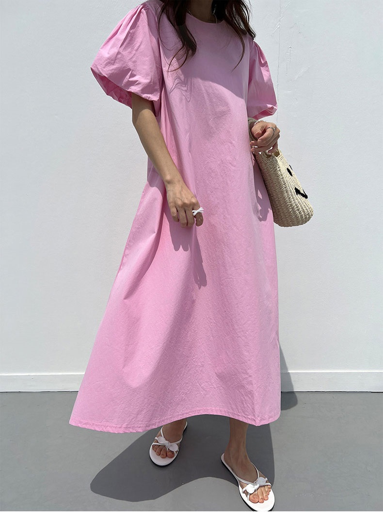 バルーン半袖Aラインロングワンピース | 詳細画像19