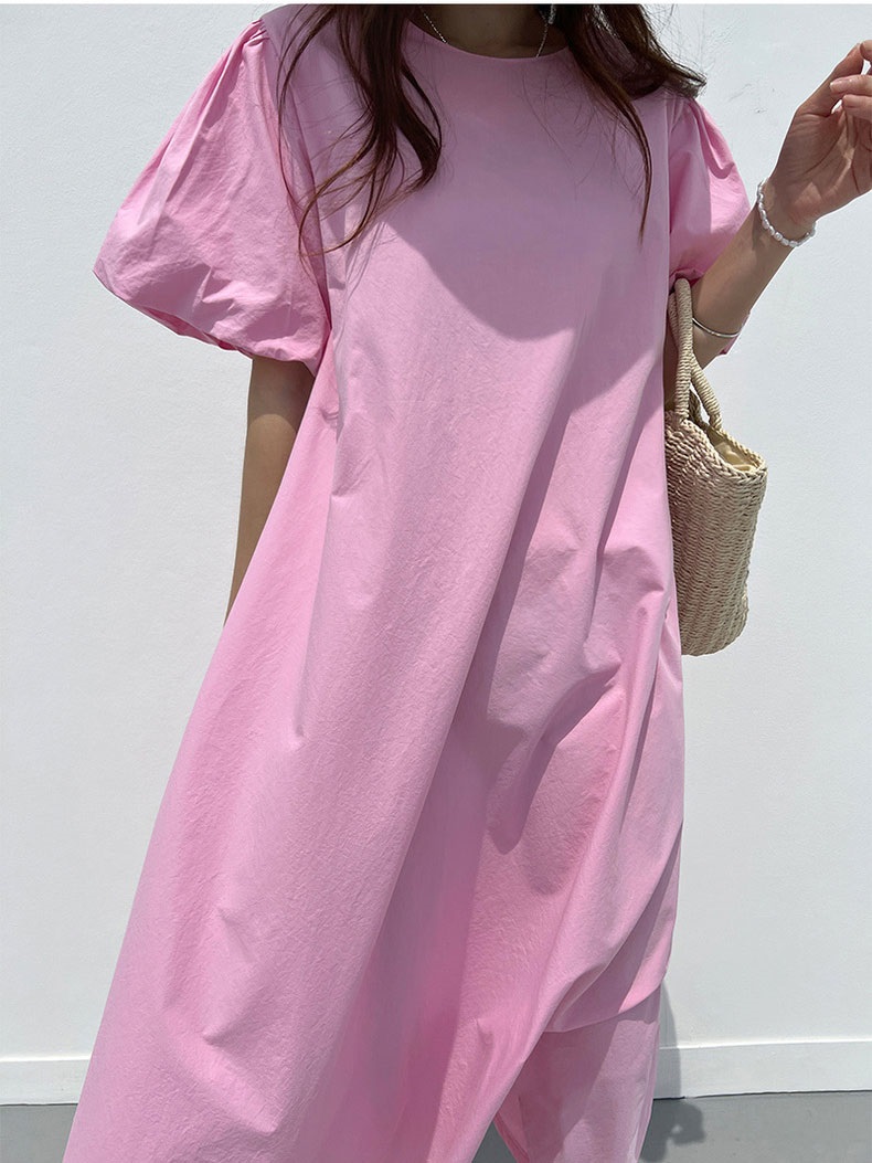 バルーン半袖Aラインロングワンピース | 詳細画像20