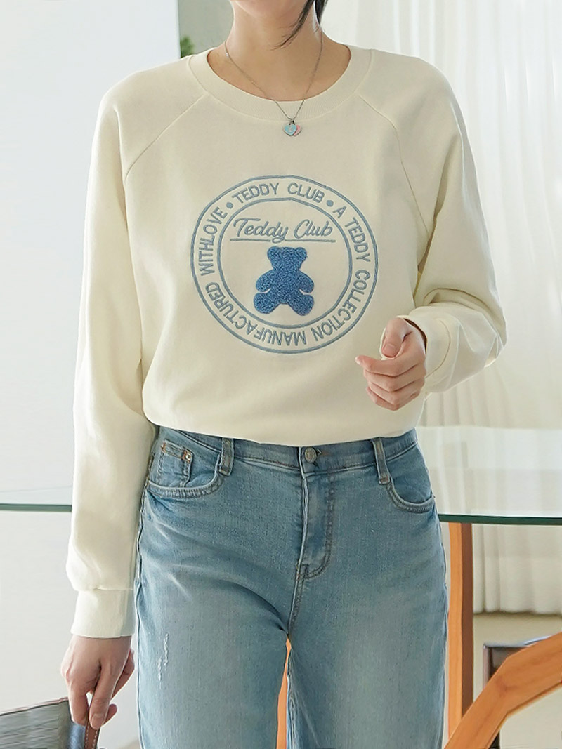 ブークレベアサークル刺繍ラグランスウェット | 詳細画像9