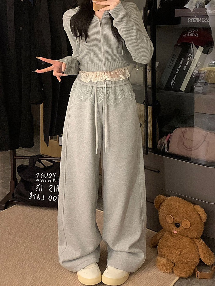 レースドロストスウェットワイドパンツ | 詳細画像5
