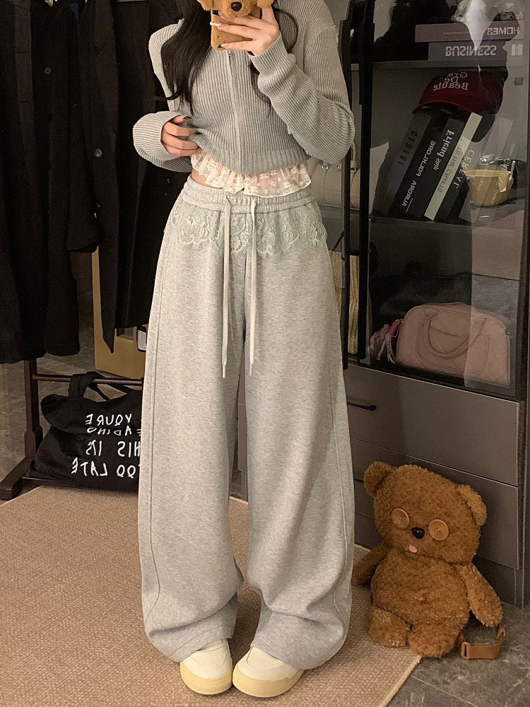 レースドロストスウェットワイドパンツ | 詳細画像7