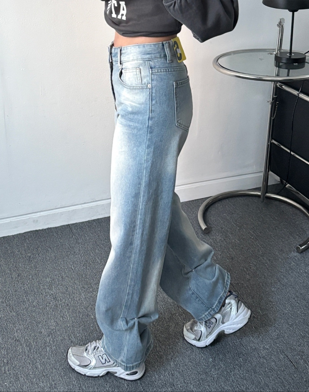 ボタンタックヘムストレートデニムパンツ | 詳細画像4