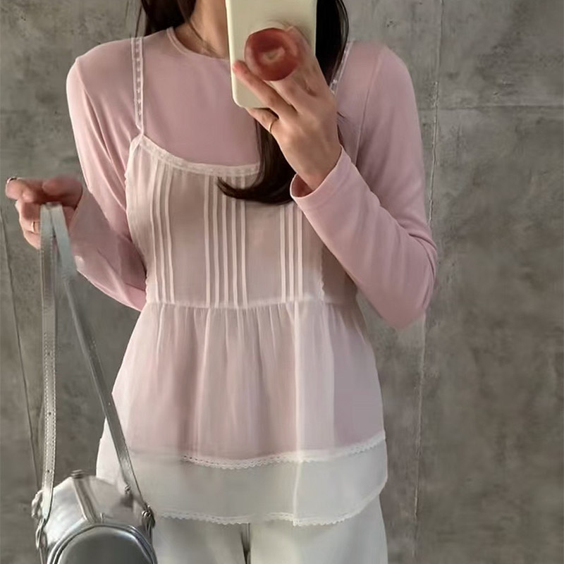 レースピンタックフレアビスチェ&長袖TシャツSET | 詳細画像9