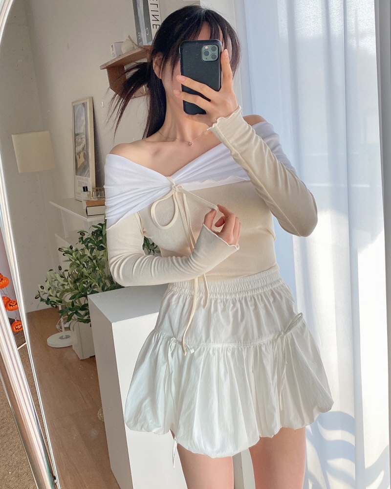 配色リボンオフショルメロウTシャツ | 詳細画像4