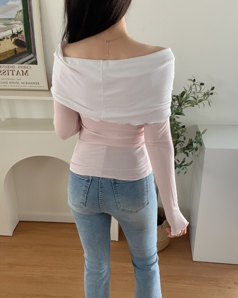 配色リボンオフショルメロウTシャツ | 詳細画像12