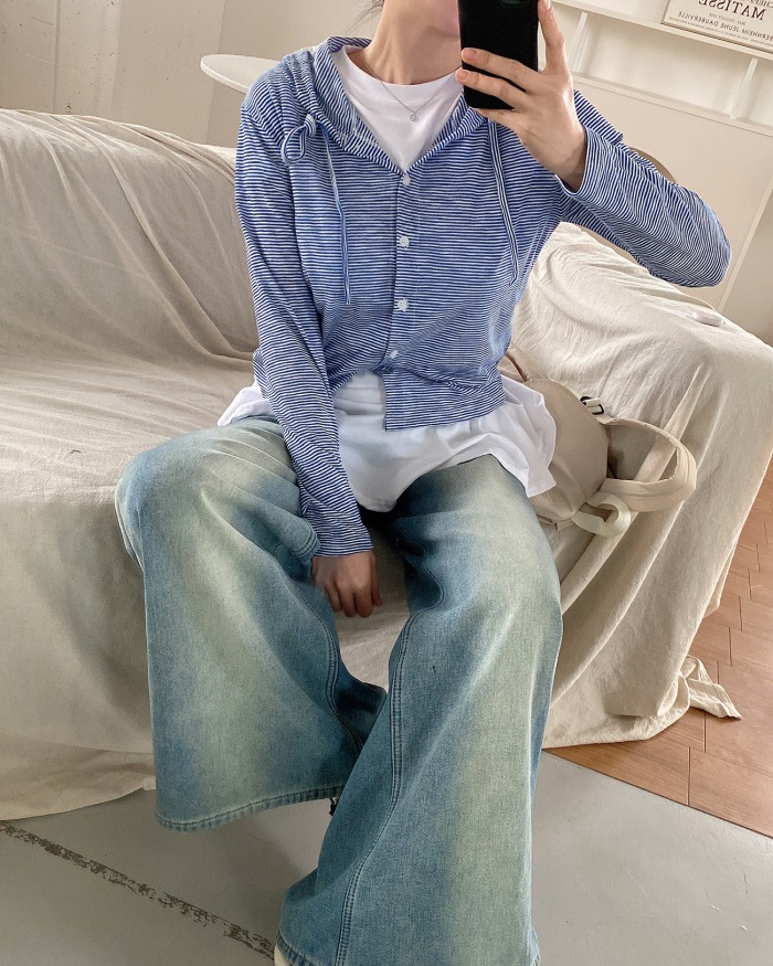 ドロストボーダーフードカーディガン | 詳細画像6