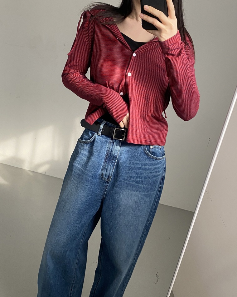 ドロストボーダーフードカーディガン | 詳細画像8