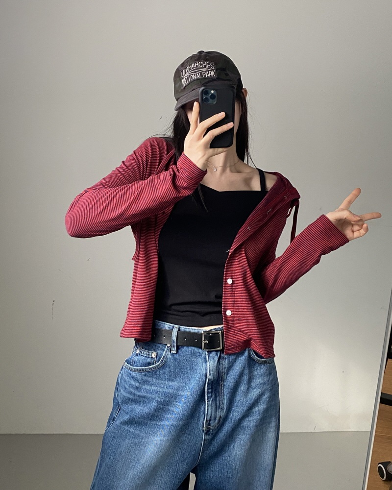 ドロストボーダーフードカーディガン | 詳細画像9