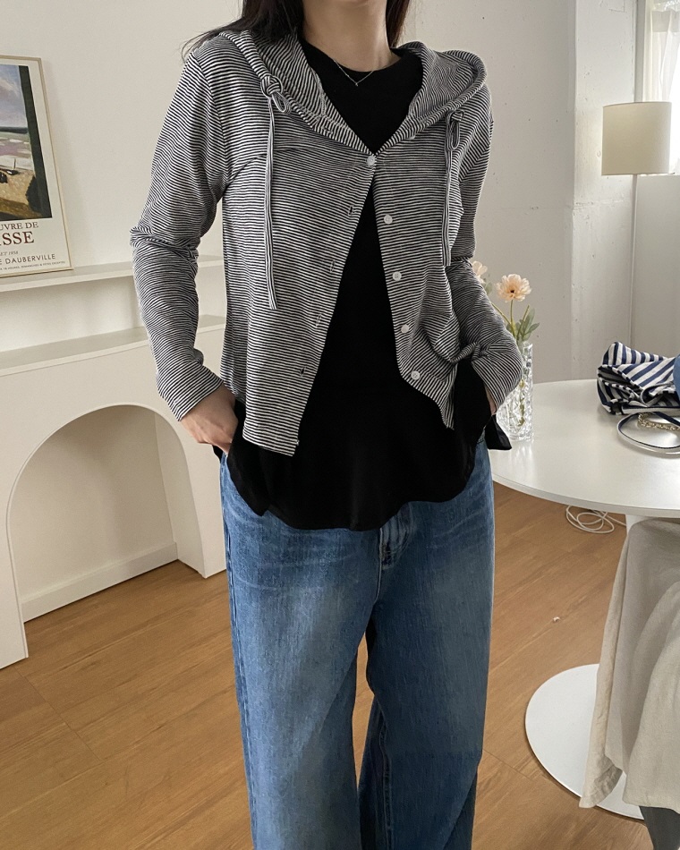 ドロストボーダーフードカーディガン | 詳細画像14