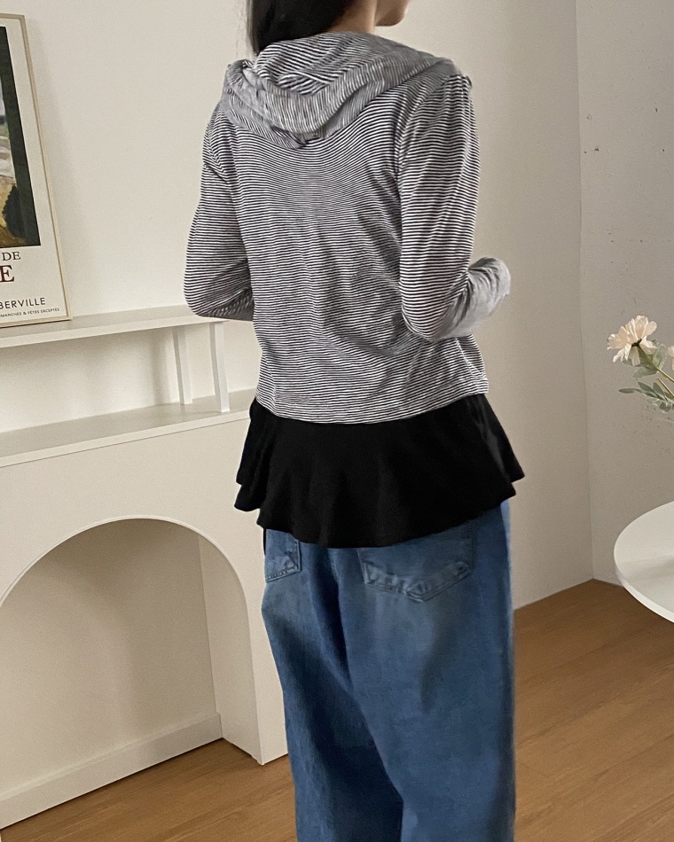 ドロストボーダーフードカーディガン | 詳細画像15