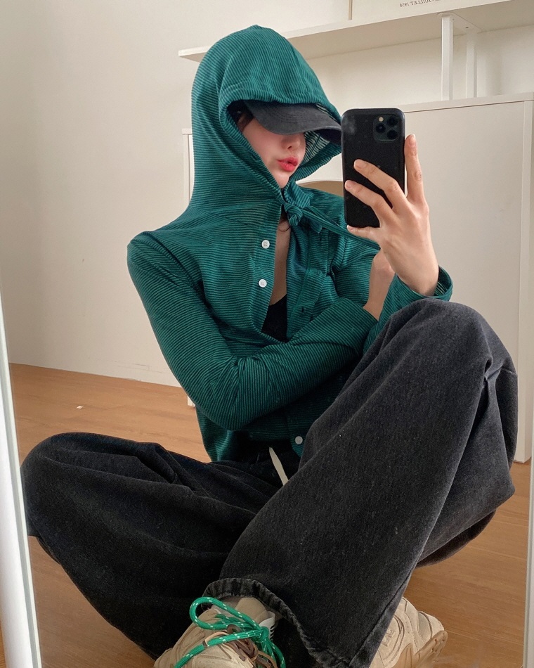 ドロストボーダーフードカーディガン | 詳細画像19